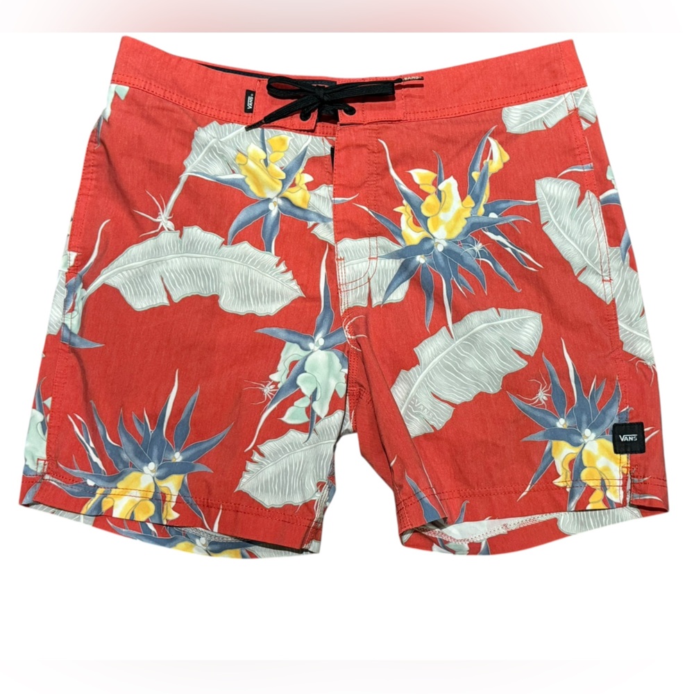 Vans men’s Size 32 Coral Tropical Print Swim Trunks/Shorts
